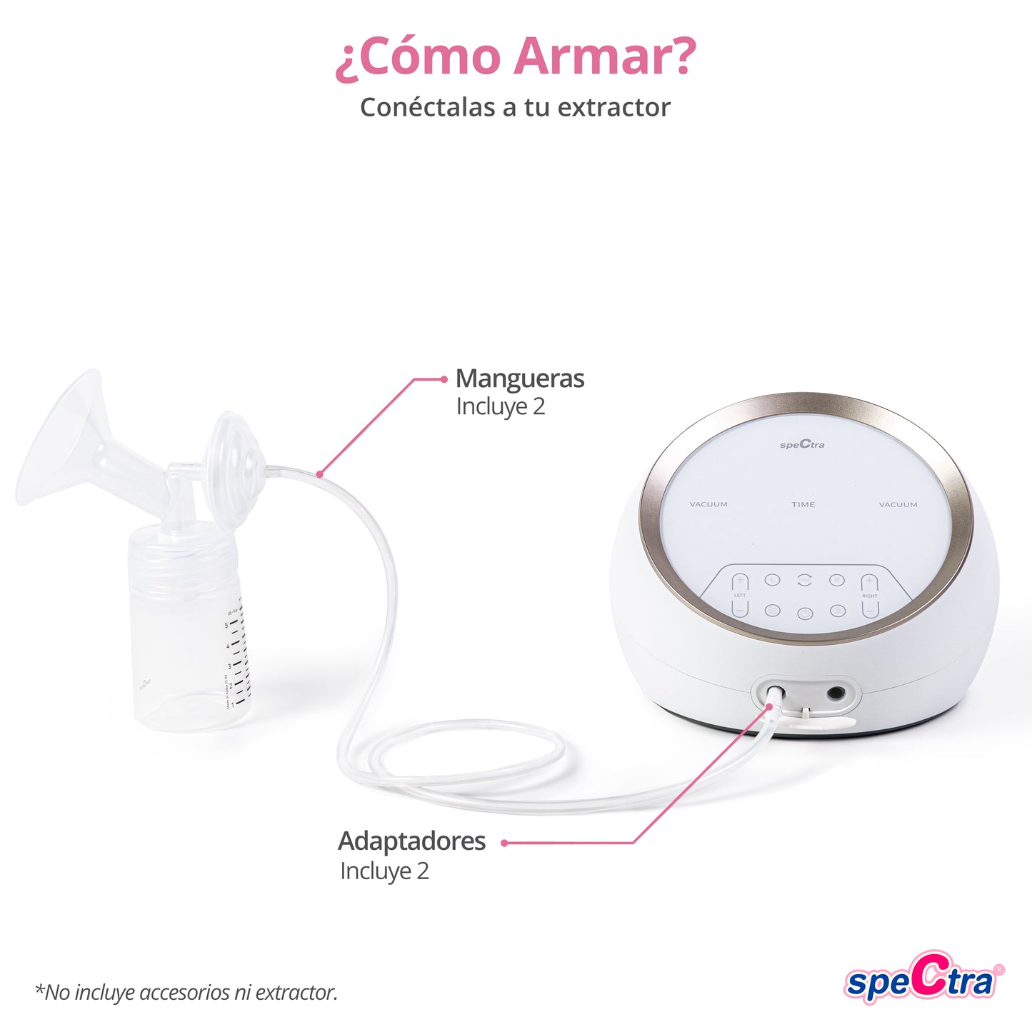Spectra Repuesto para Extractor Dual S – 2 Mangueras con 2 Adaptadores