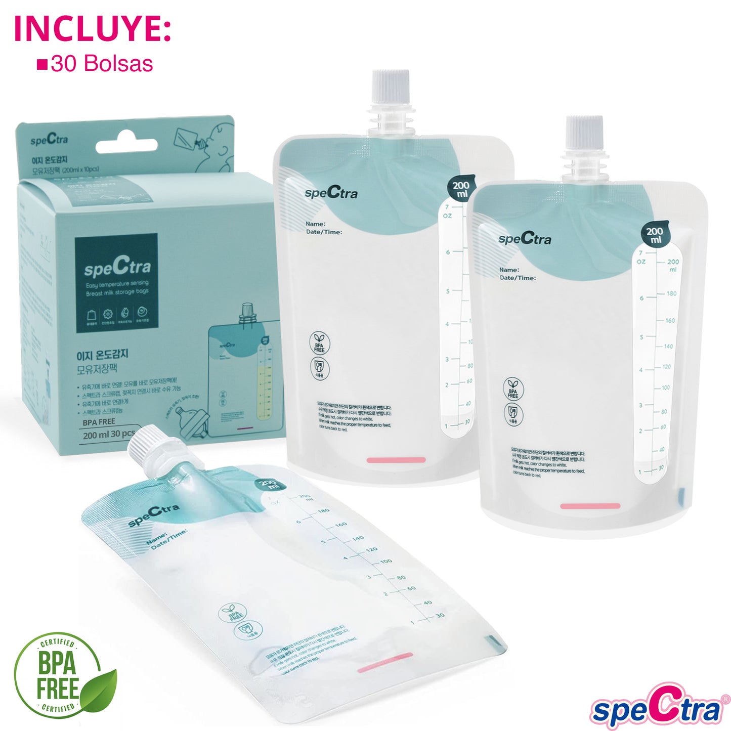 Kit de Bolsas de Almacenamiento de Leche Materna de Repuesto para Usar con Conector