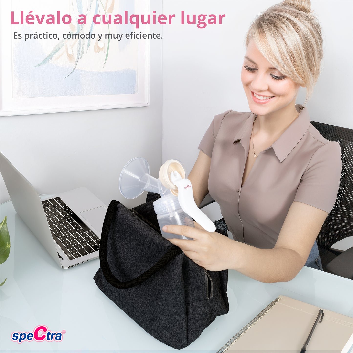 Spectra Extractor de Leche Manual de Cuello Ancho
