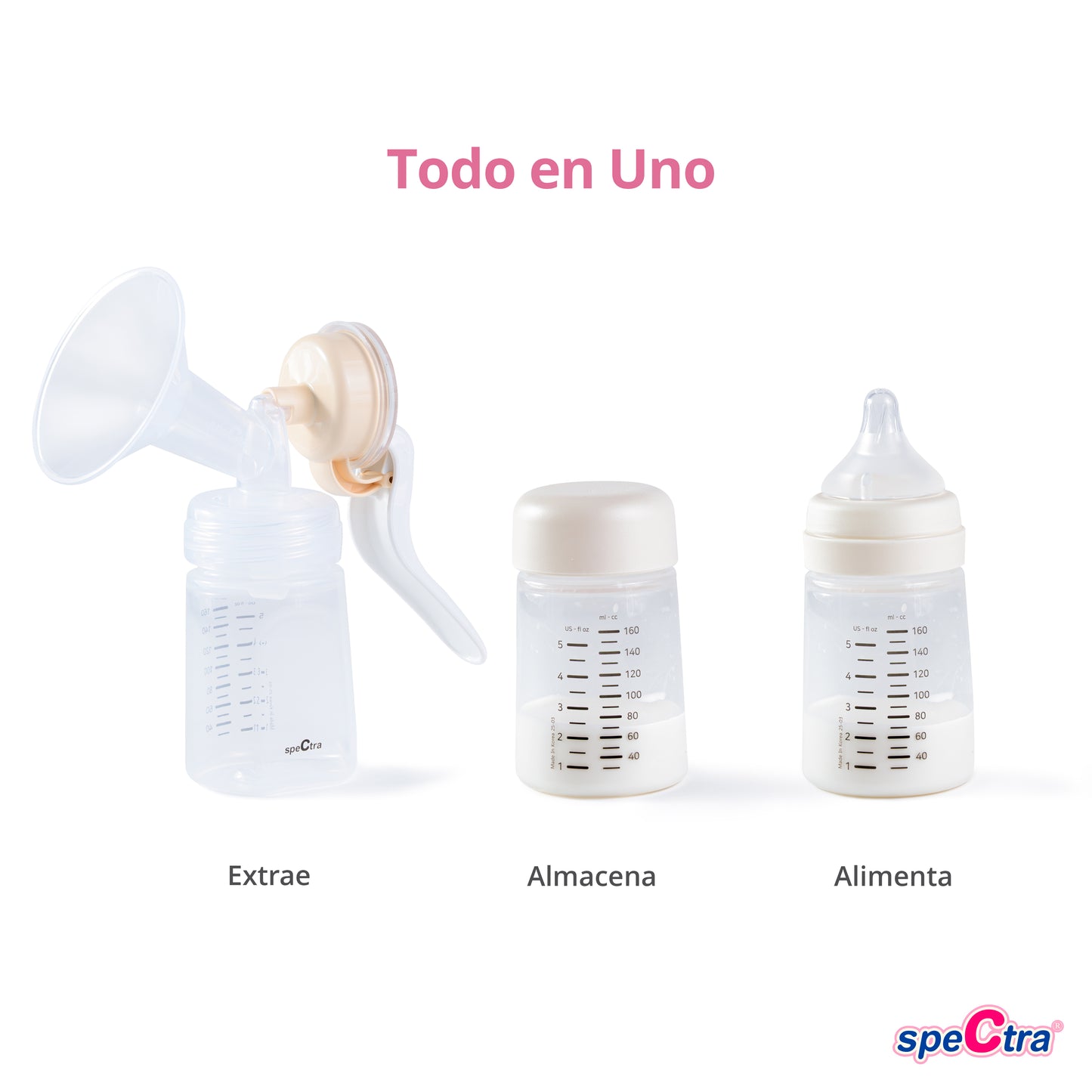 Spectra Extractor de Leche Manual de Cuello Ancho