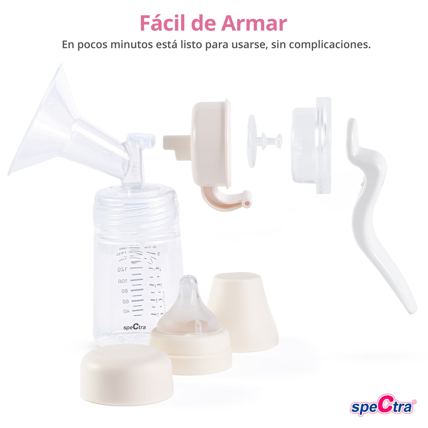 Spectra Extractor de Leche Manual de Cuello Ancho